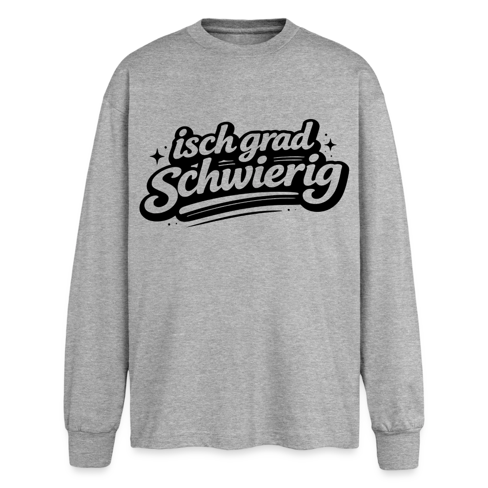 isch grad schwierig Design – Oversized Langarmshirt - Grau meliert