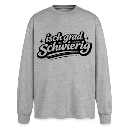 isch grad schwierig Design – Oversized Langarmshirt - Grau meliert