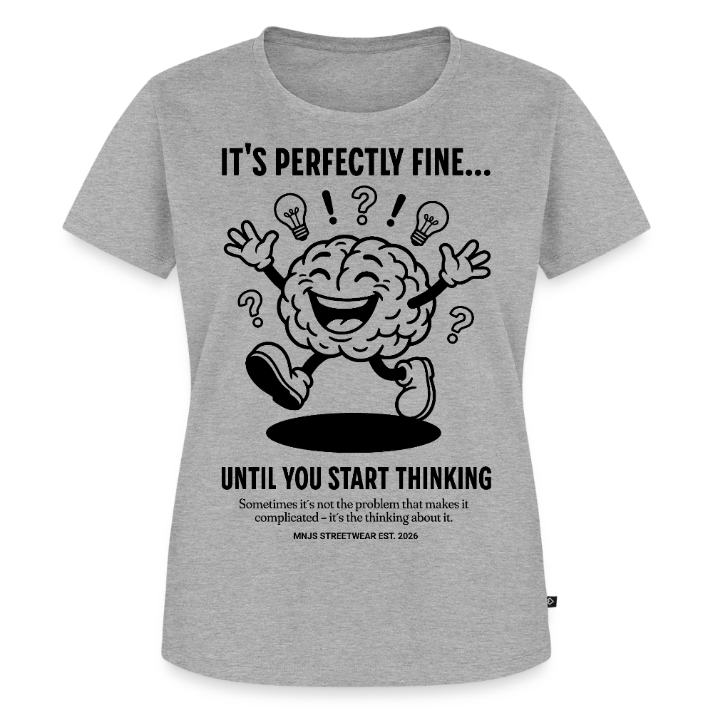 Brain Design – Frauen Premium T-Shirt - Grau meliert