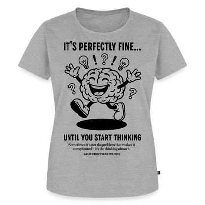 Brain Design – Frauen Premium T-Shirt - Grau meliert