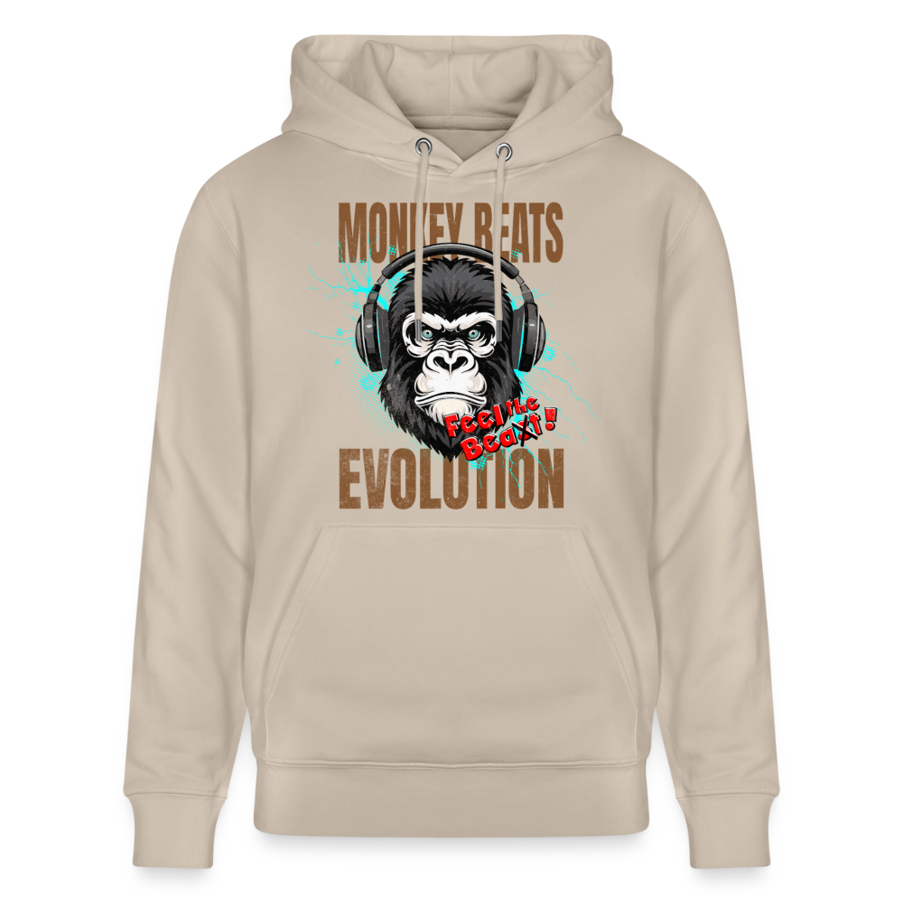 Monkey Beats Design – Unisex Bio-Hoodie - Beige