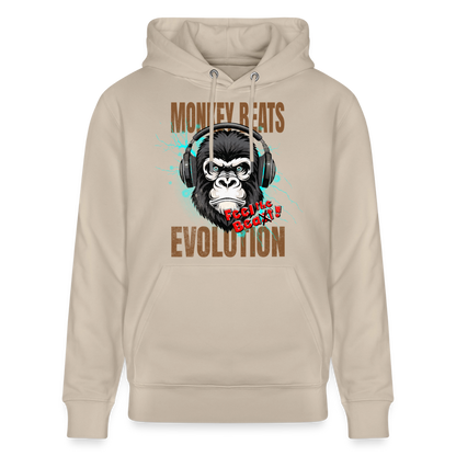 Monkey Beats Design – Unisex Bio-Hoodie - Beige
