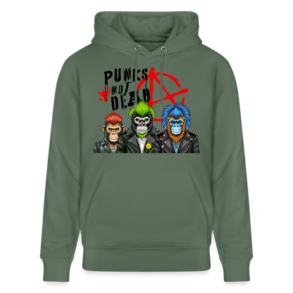 Punks Not Dead Design – Unisex Bio-Hoodie - Tanngrün