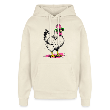 Street Chicken Design – Oversized Unisex Hoodie - Natur
