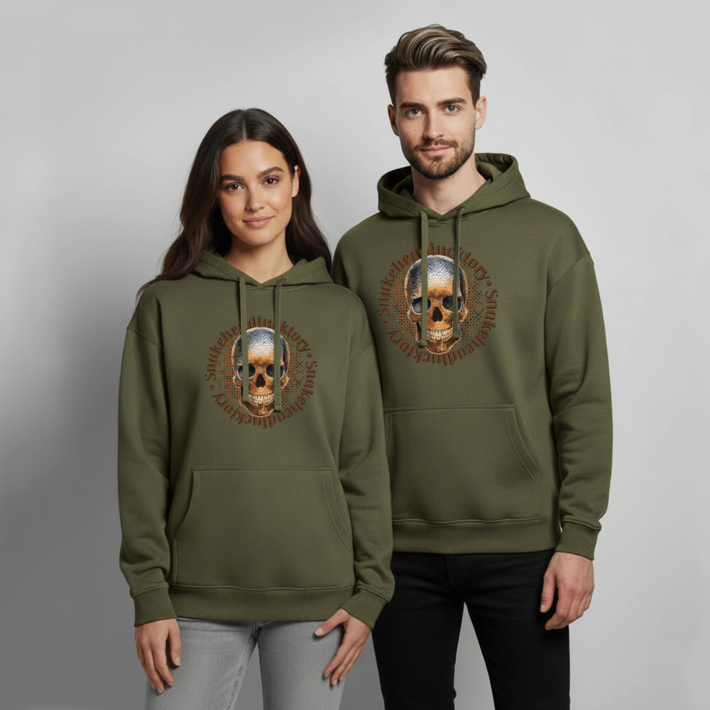 Snake Skull Design – Oversized Unisex Hoodie - Khaki