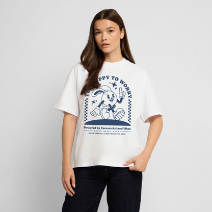 Too Hoppy Too Worry Design – Oversized Unisex Bio T-Shirt - Weiß