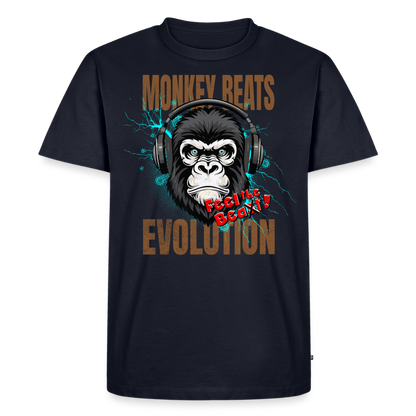 Monkey Beats Design – Männer Premium T-Shirt - Navy