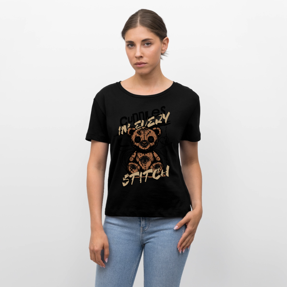 Bear Design – Rundhals Frauen Bio-T-Shirt - Schwarz