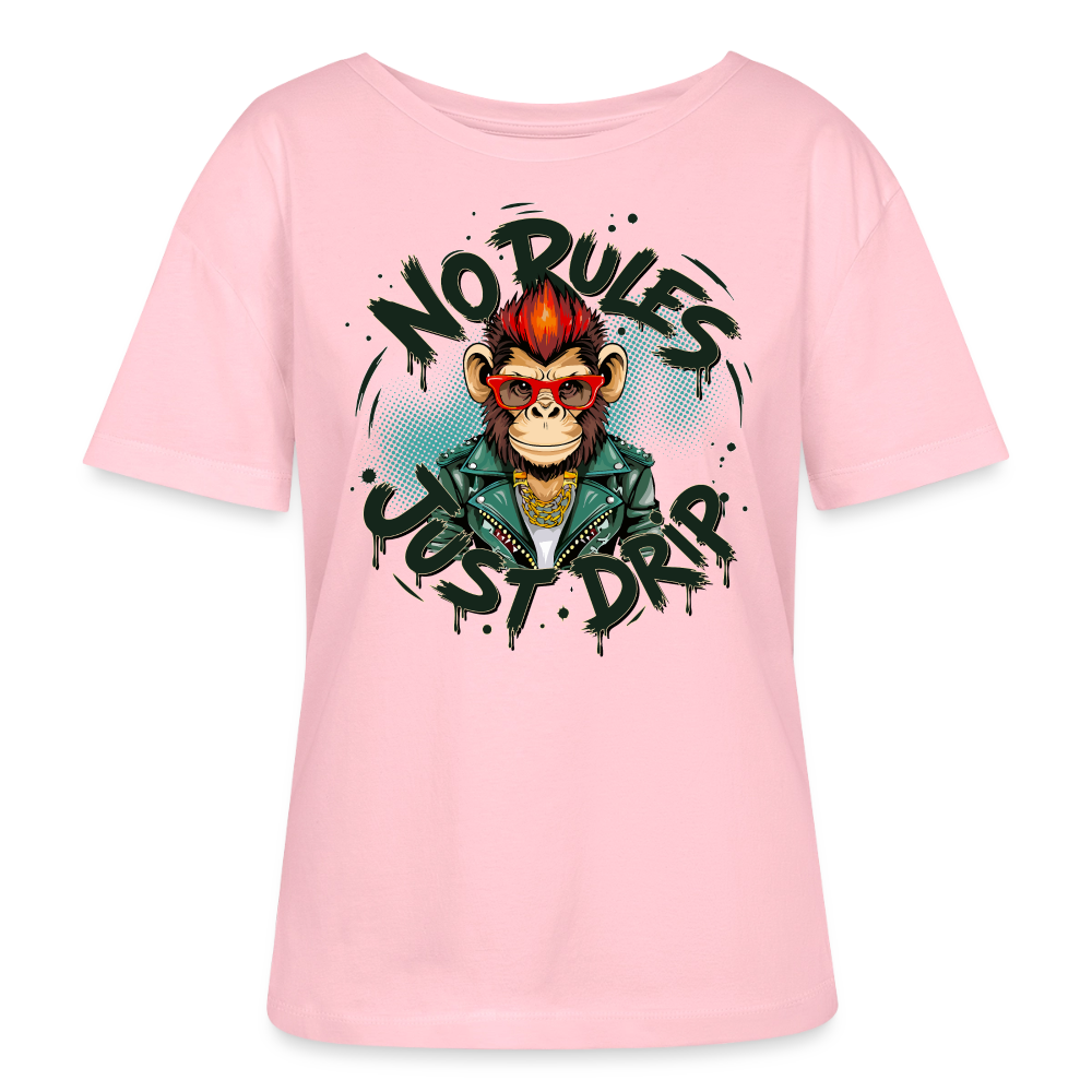 Monkey No Rules Design – Rundhals Frauen Bio-T-Shirt - Hellrosa