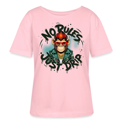 Monkey No Rules Design – Rundhals Frauen Bio-T-Shirt - Hellrosa