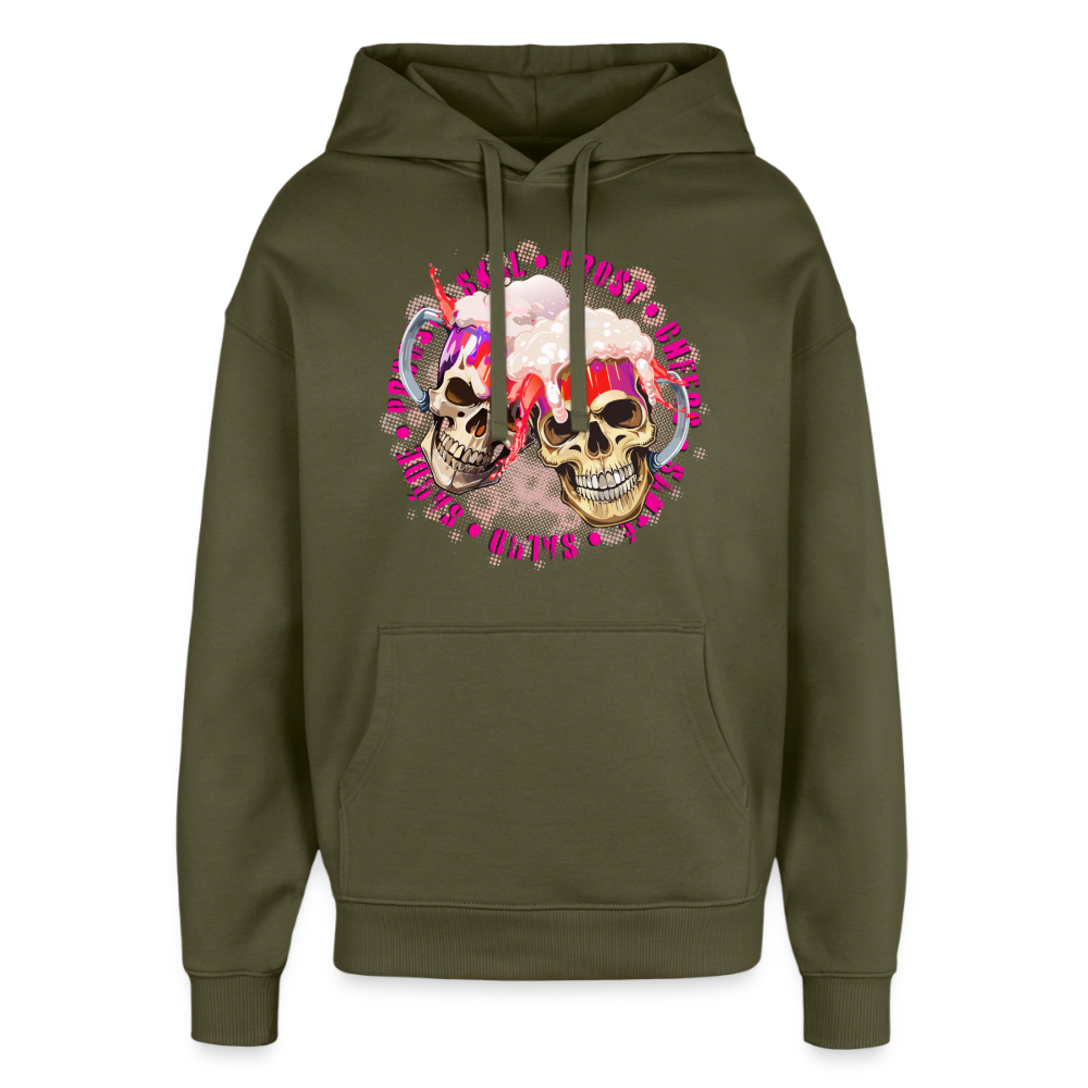 Party Skull Design Pink – Oversized Unisex Hoodie - Khaki
