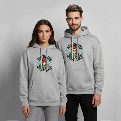 Monkey No Rules Design – Oversized Unisex Hoodie - Grau meliert