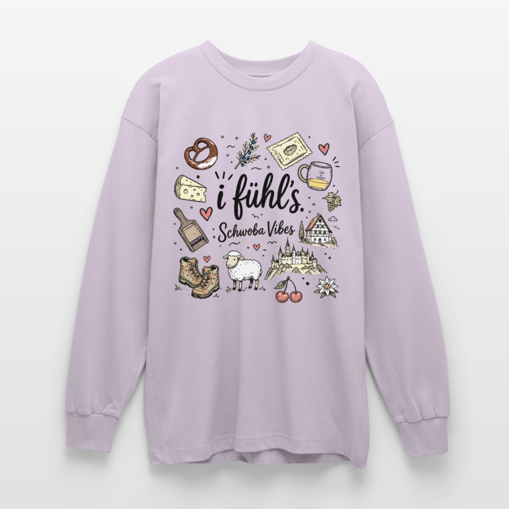 Alb Liebe Design – Oversized Langarmshirt - verblasstes Lila