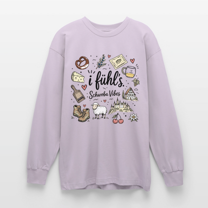 Alb Liebe Design – Oversized Langarmshirt - verblasstes Lila