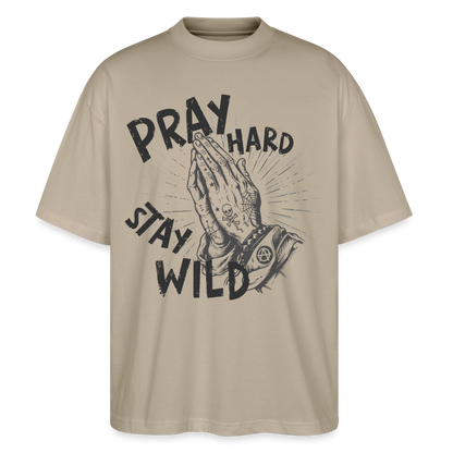 Pray Hard Design – Unisex Bio T-Shirt - Steingrau