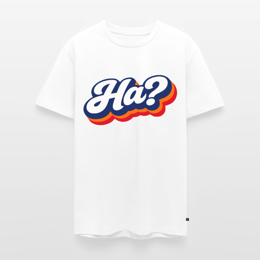 Ha? Design – Männer Premium T-Shirt - Weiß