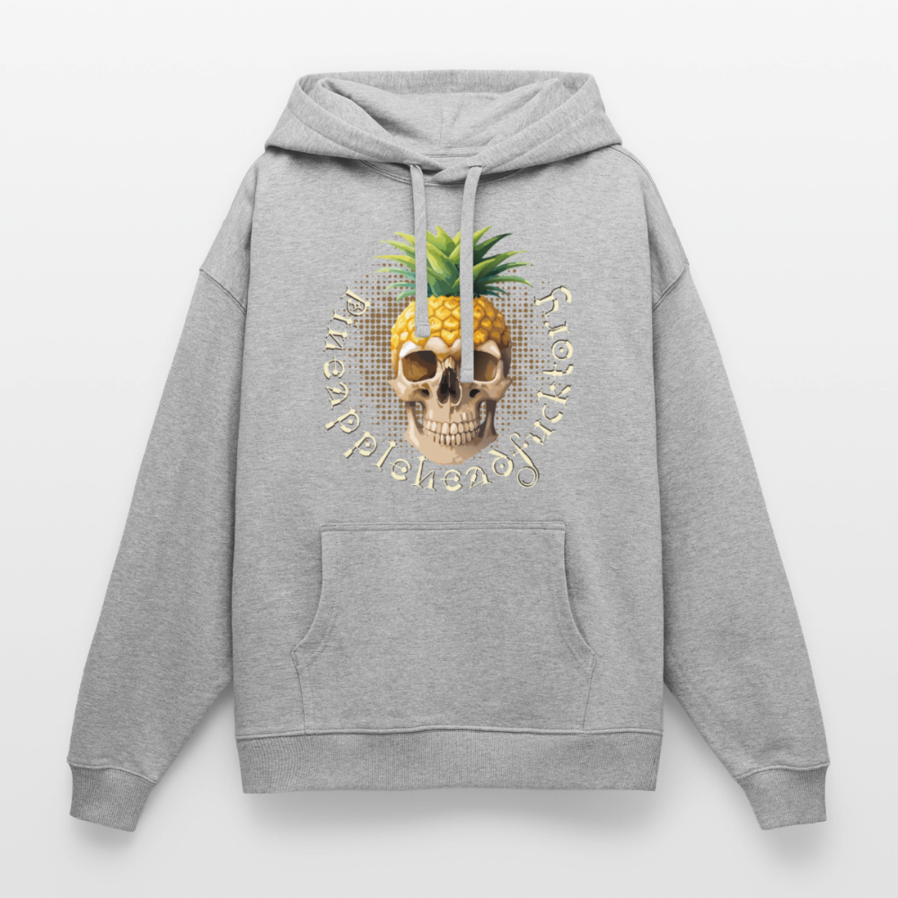 Pineapple Skull Design - Oversized Unisex Hoodie - Grau meliert