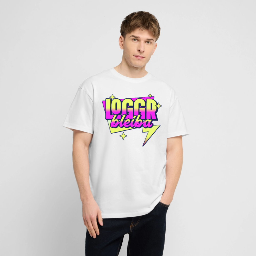 Logo bleibt Design – Oversized Unisex Bio T-Shirt - Weiß