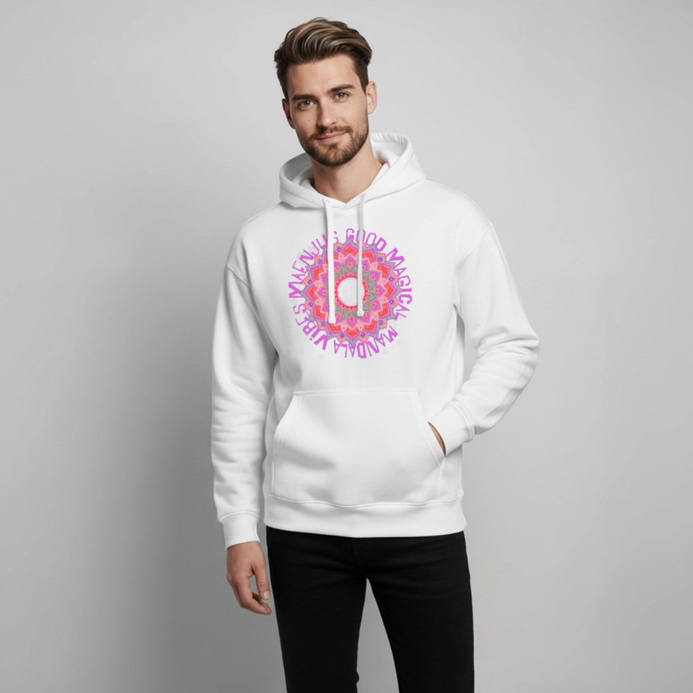 Mandala Pink Design – Oversized Unisex Hoodie - Weiß