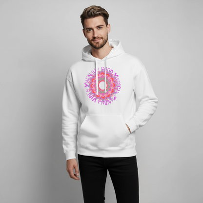 Mandala Pink Design – Oversized Unisex Hoodie - Weiß