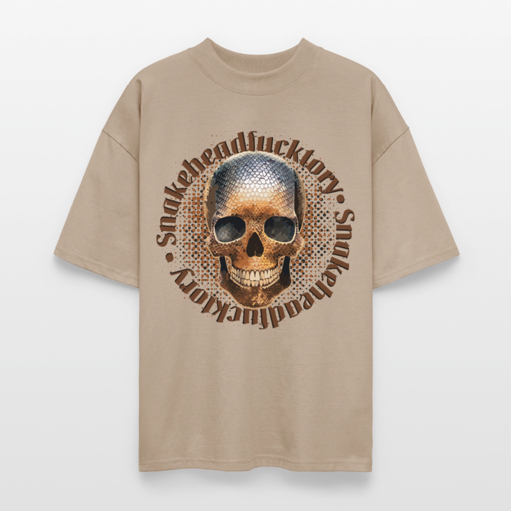 Snake Skull Design – Oversized Unisex Bio T-Shirt - Steingrau