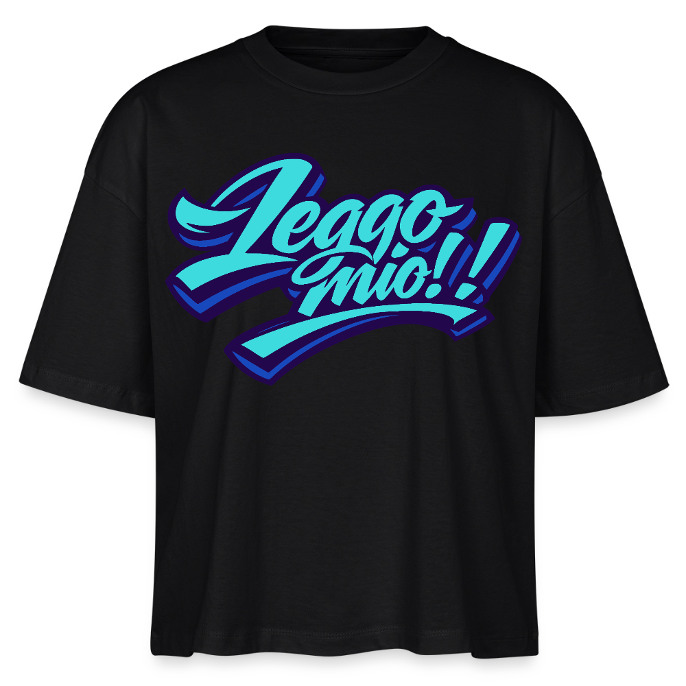 Leggomio Design – Frauen Boxy Bio-T-Shirt - Schwarz