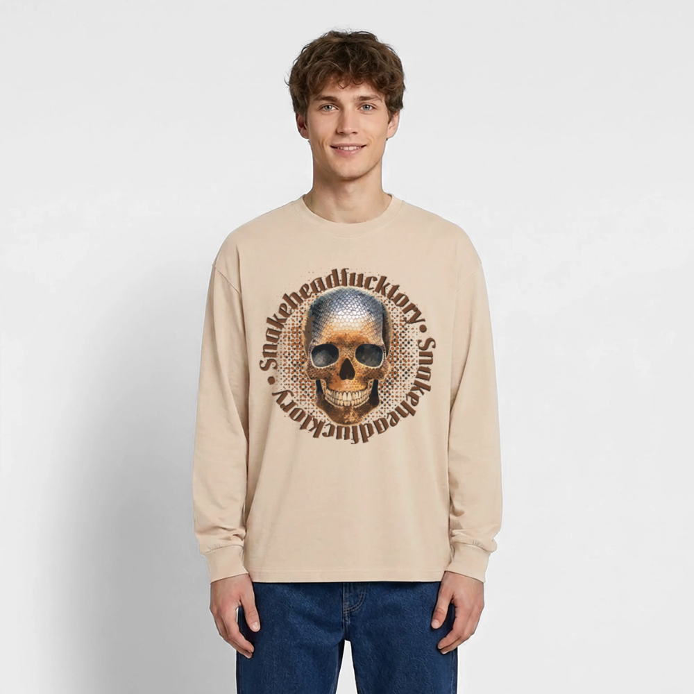Snake Skull Design – Oversized Langarmshirt - Sand