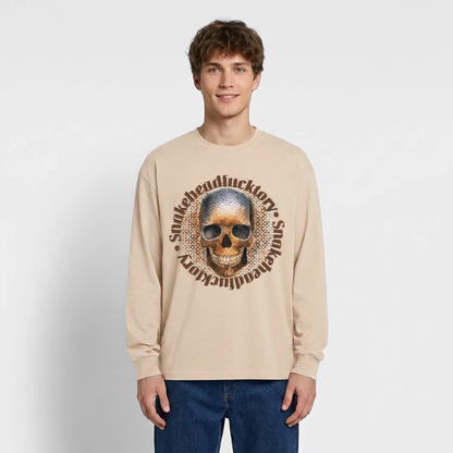 Snake Skull Design – Oversized Langarmshirt - Sand
