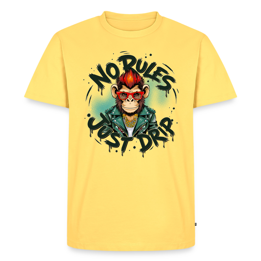 Monkey No Rules Design – Männer Premium T-Shirt - Pastellgelb
