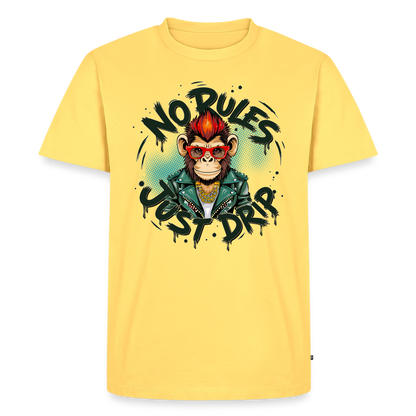 Monkey No Rules Design – Männer Premium T-Shirt - Pastellgelb
