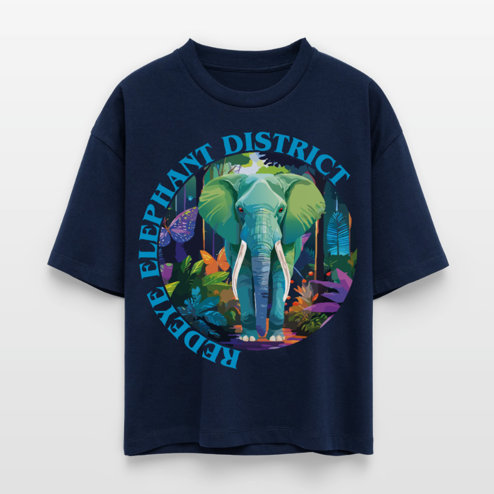 Elephant Design – Frauen Boxy Bio-T-Shirt - Navy