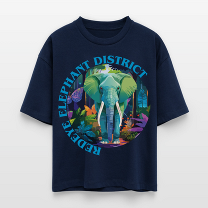 Elephant Design – Frauen Boxy Bio-T-Shirt - Navy
