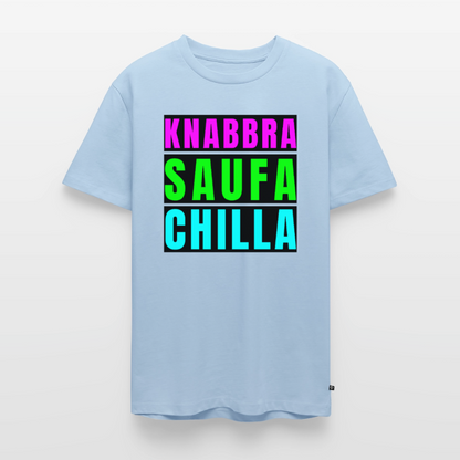 Knabbra Saufa Chilla Design – Männer Premium T-Shirt - Hellblau