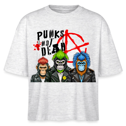 Punks Not Dead Design – Frauen Boxy Bio-T-Shirt - Weiß meliert