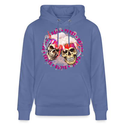 Party Skull Design Pink – Unisex Bio-Hoodie - Blau