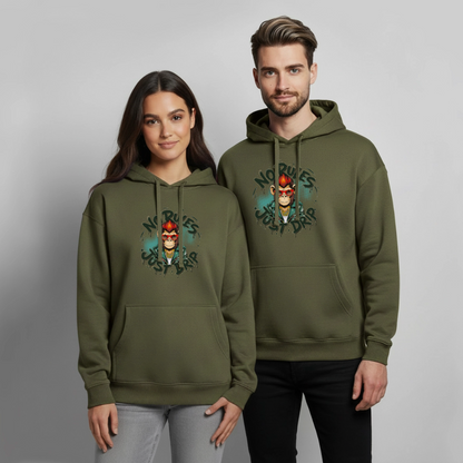 Monkey No Rules Design – Oversized Unisex Hoodie - Khaki