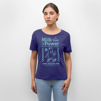 Milk Your Power Design – Rundhals Frauen Bio-T-Shirt - Dämmerung
