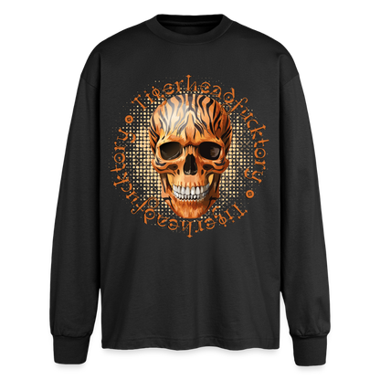 Tiger Skull Design – Oversized Langarmshirt - Schwarz