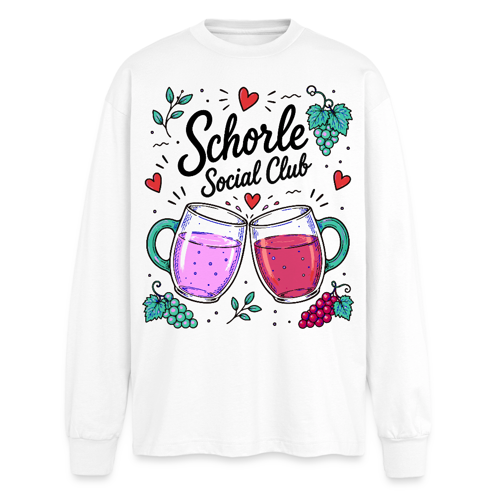 Schorle Social Club – Oversized Langarmshirt - Weiß