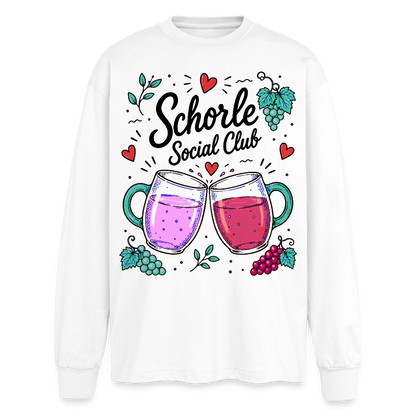 Schorle Social Club – Oversized Langarmshirt - Weiß