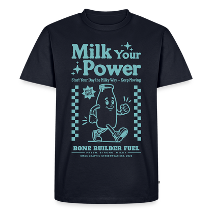 Milk Your Power Design – Männer Premium T-Shirt - Navy