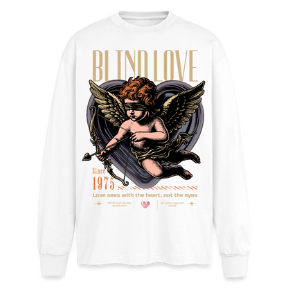 Blind Love Design – Oversized Langarmshirt - Weiß
