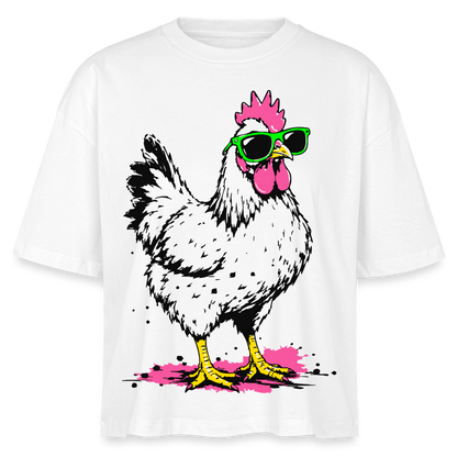 Street Chicken Design – Frauen Boxy Bio-T-Shirt - Weiß