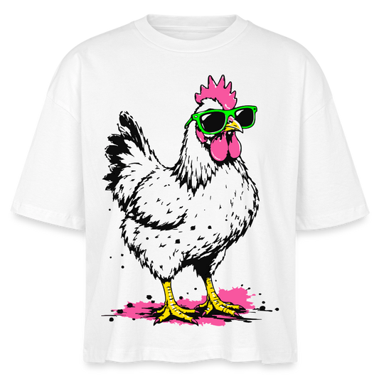 Street Chicken Design – Frauen Boxy Bio-T-Shirt - Weiß