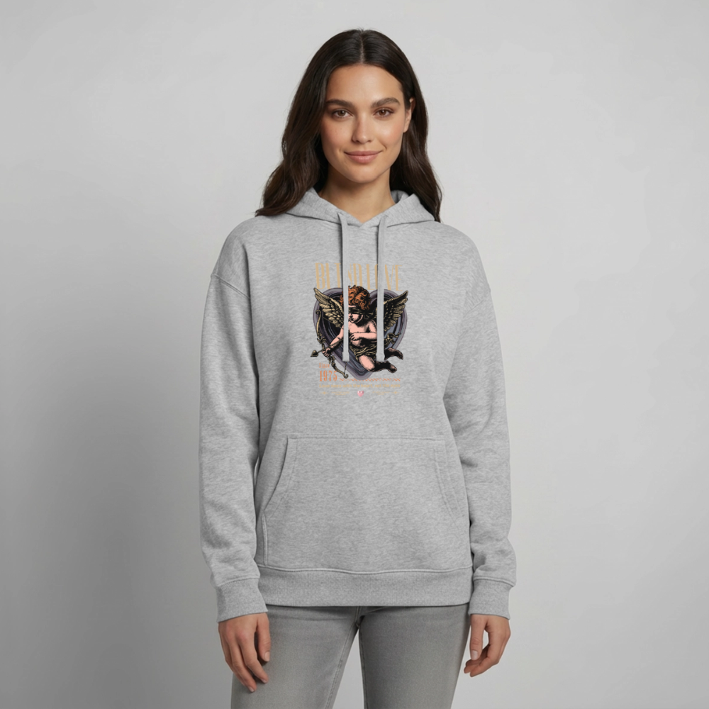 Bear Design – Oversized Unisex Hoodie - Grau meliert