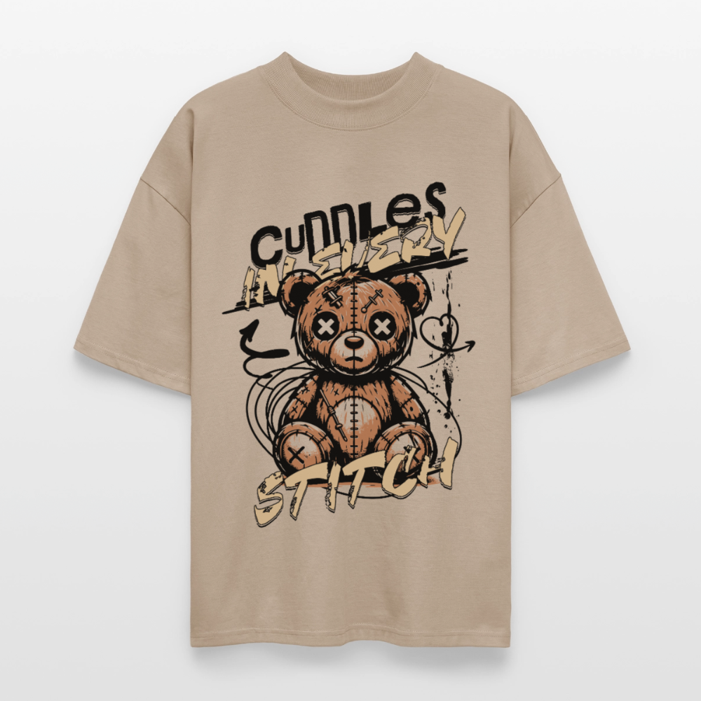 Bear Design – Oversized Unisex Bio T-Shirt - Steingrau