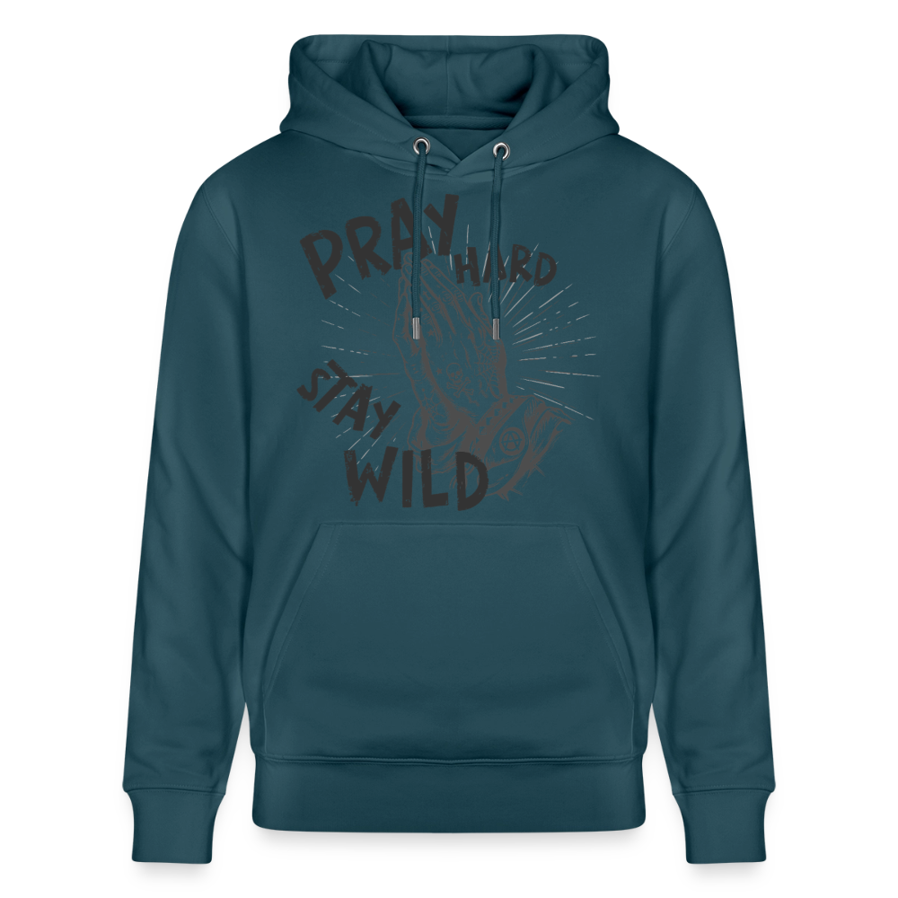 Betende Hände Design – Unisex Bio-Hoodie - Dunkles Petrol
