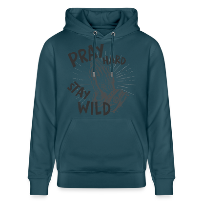 Betende Hände Design – Unisex Bio-Hoodie - Dunkles Petrol