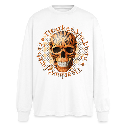 Tiger Skull Design – Oversized Langarmshirt - Weiß