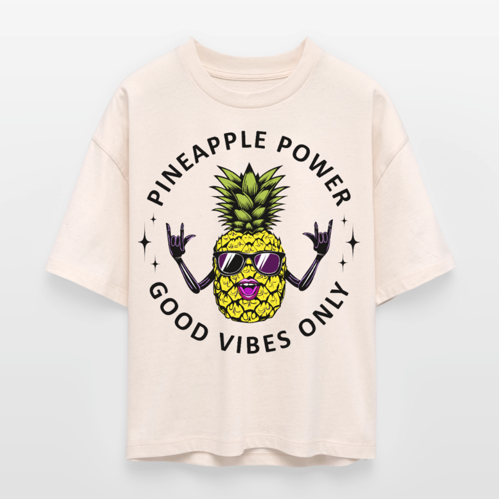 Pineapple Power Design – Frauen Boxy Bio-T-Shirt - Natur